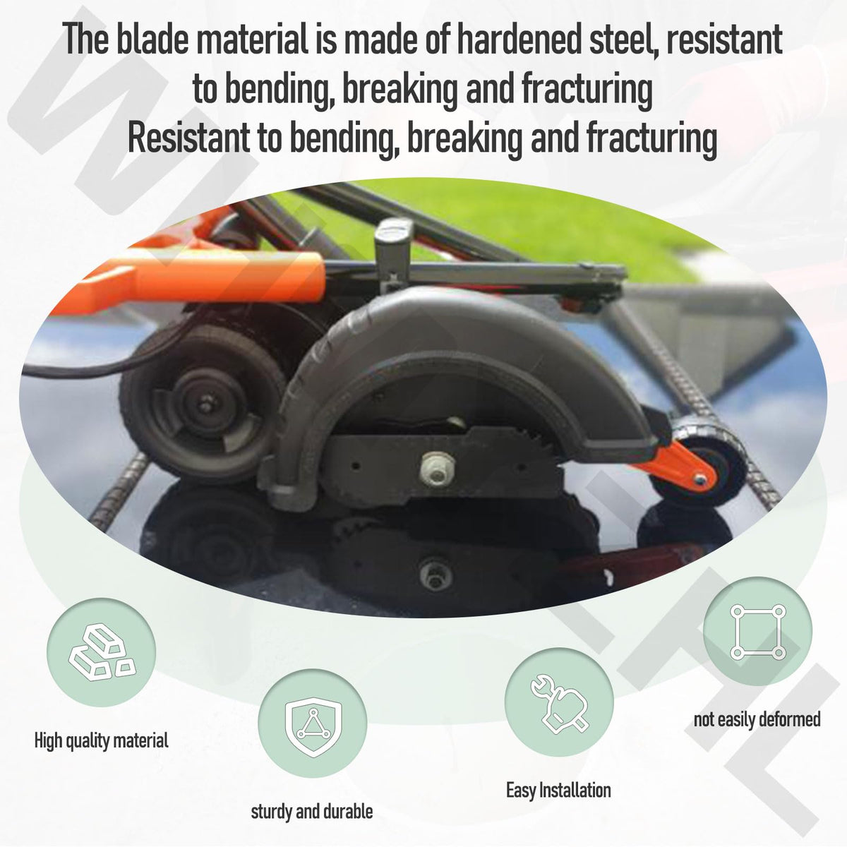 WHMYZHL Hardened steel edge blade resists bending during edging tasks.
