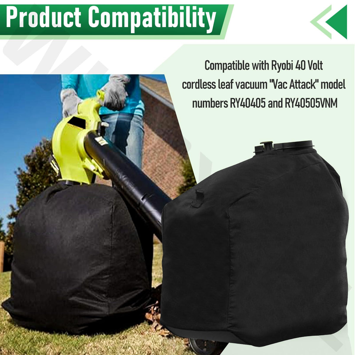 WHMYZHL leaf bag easy installation for quick replacement on Vac Attack
