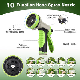 WHOBUY 10-function nozzle supports multiple watering options.
