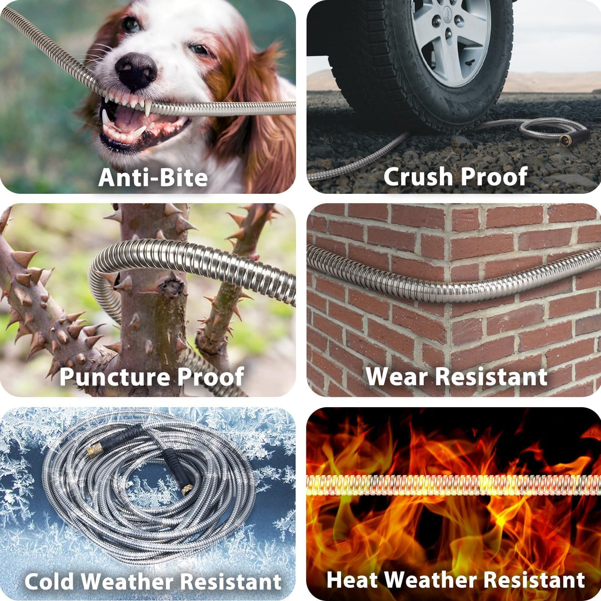 WHOBUY outdoor garden hose used for watering lawns and washing a car