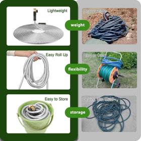 WHOBUY flexible stainless steel hose bending around garden obstacles