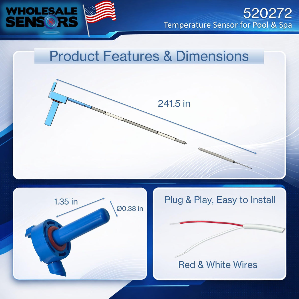 Wholesale Sensors 10k-ohm thermistor delivers fast, accurate sensing in harsh environments.