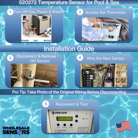 Wholesale Sensors ambient and water temperature sensing for pool heater control.