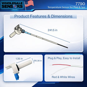 Outdoors-ready Wholesale Sensors 7790 temperature probe withstands weather.