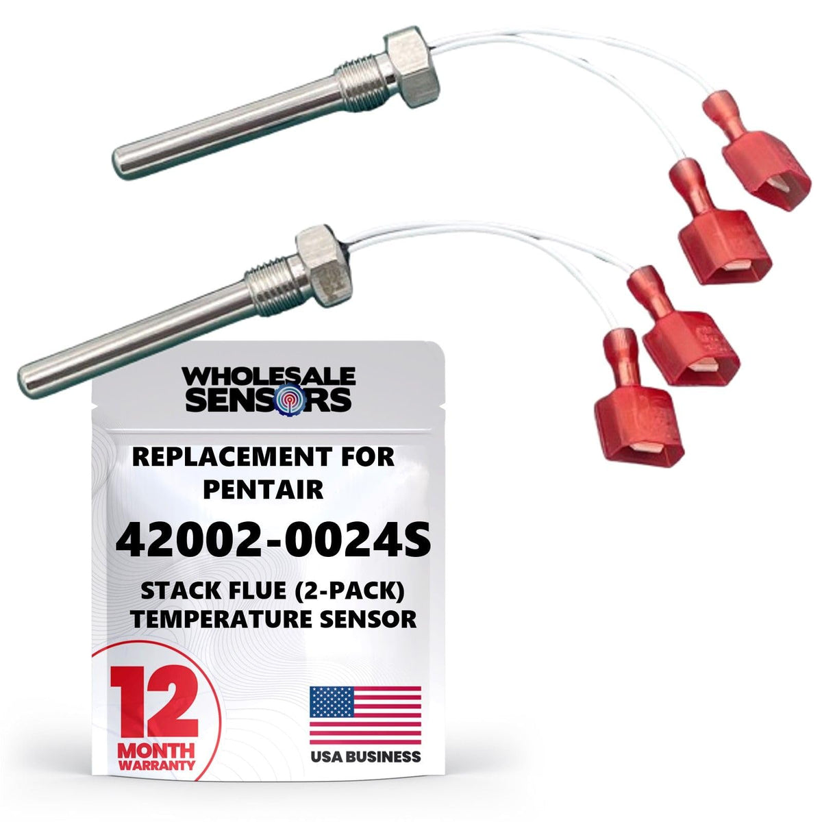 Wholesale Sensors Pentair 42002-0024S stack flue sensor 2-pack product photo showing full kit