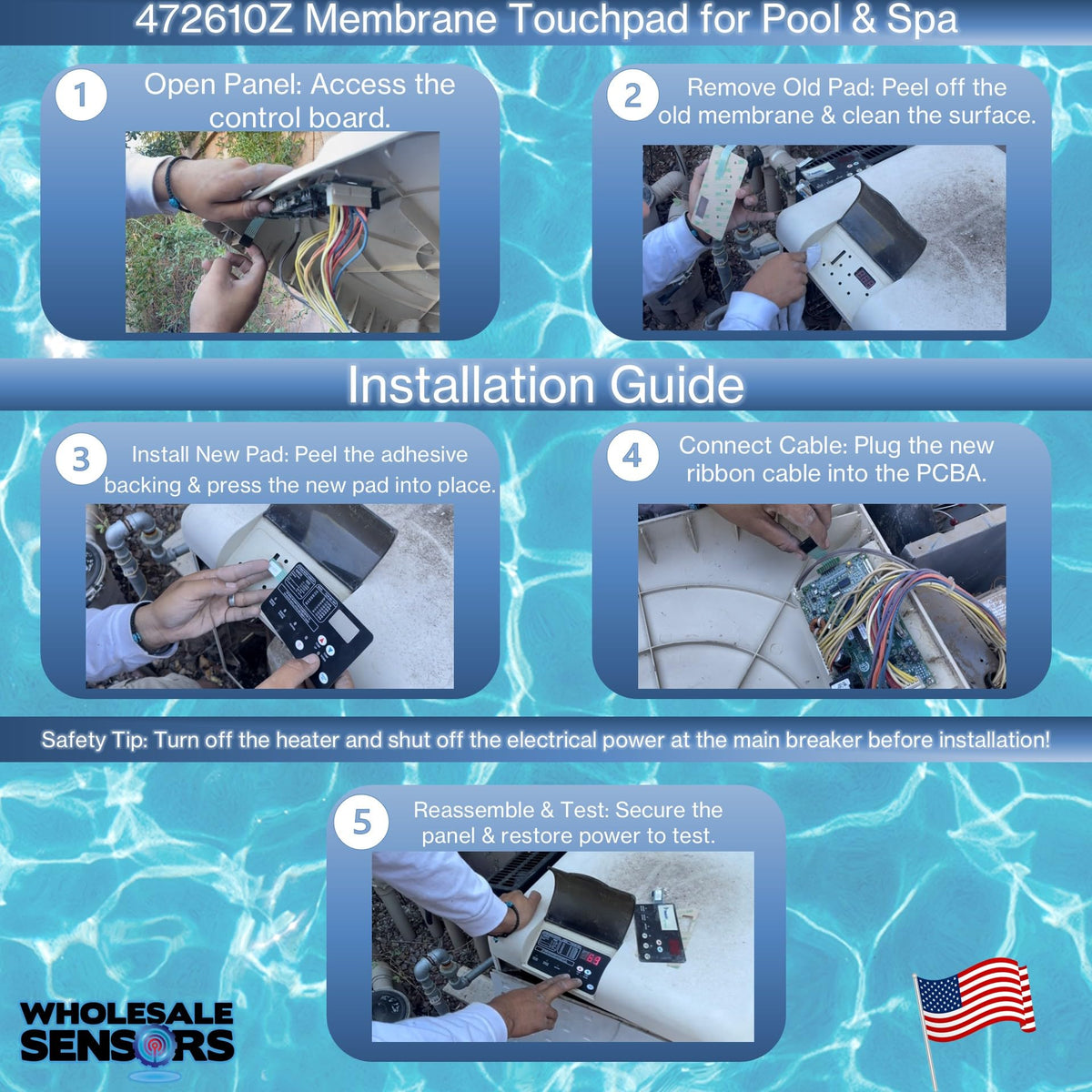 Wholesale Sensors Pentair MasterTemp 200 model membrane pad restored control