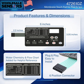 Wholesale Sensors Pentair MasterTemp control panel closeup—durable membrane