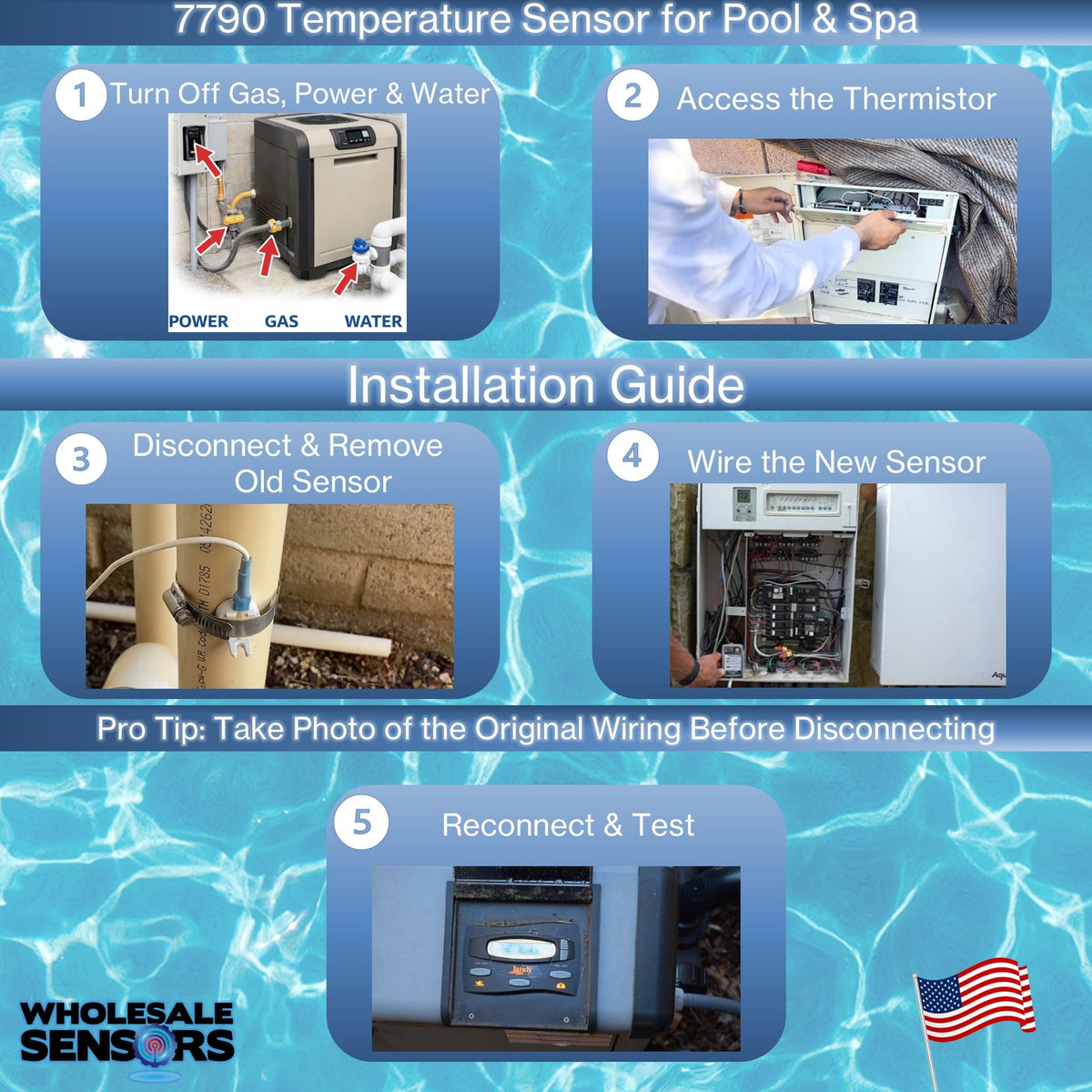Easy installation with standard tools for Wholesale Sensors 7790 probe.