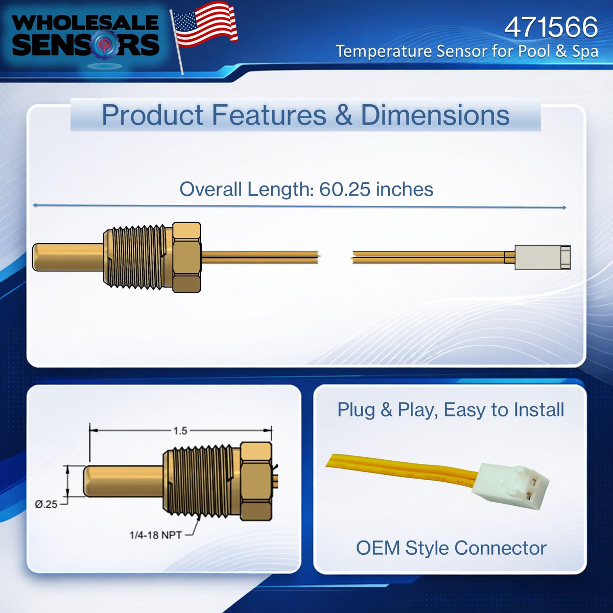 Wholesale Sensors thermistor probe assembly ready for quick installation.