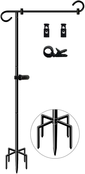 Whoonba 51-inch tall garden flag stand ready for vibrant yard flag displays.