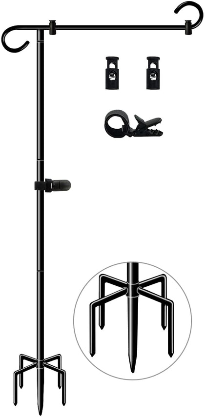 Whoonba 51-inch tall garden flag stand ready for vibrant yard flag displays.