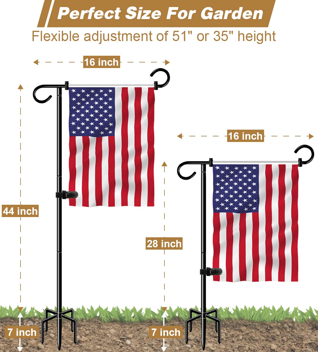 Whoonba extendable height poles for 35 or 51 inch setups.