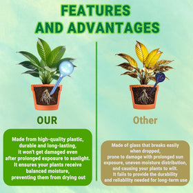 WHTCHSU mini irrigation globes with a slim profile blend into decorative planters
