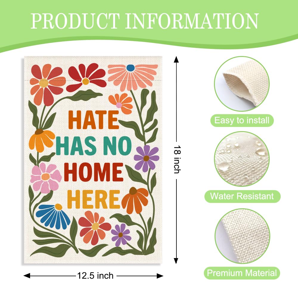 WHTYEFZ Hate Has No Home Here double-sided flag for clear messages from both sides.