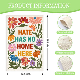 WHTYEFZ Hate Has No Home Here double-sided flag for clear messages from both sides.