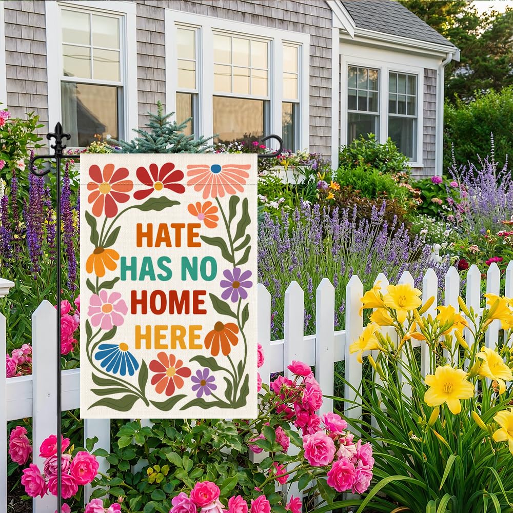 WHTYEFZ Social justice garden flag supports equality-themed outdoor decor.