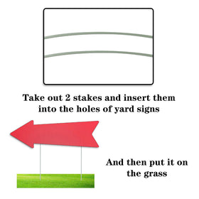 WHWHW easy-install arrow sign with stakes for quick setup.