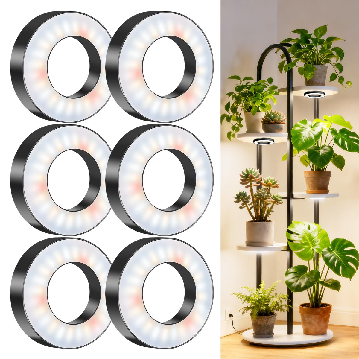 Wiaxulay ceiling grow light halo 3.5 inch emits full spectrum for healthy indoor plants