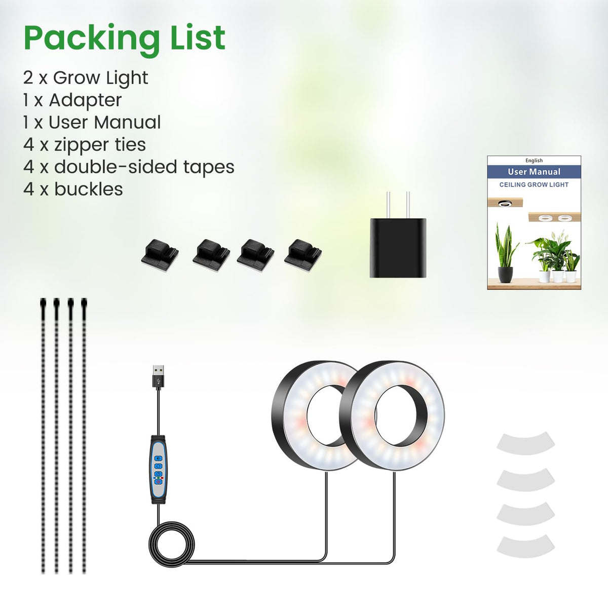 Wiaxulay grow light supports herbs, succulents, and small indoor gardens.