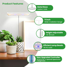 Wiaxulay grow light rotatable head targets leaves precisely.