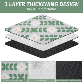 WICKERLAND picnic blanket with waterproof bottom keeps you dry on damp ground.
