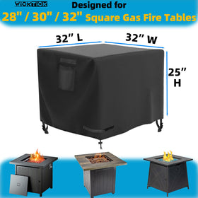 WICKTICK square fire pit cover waterproof lining detail shields interior from moisture.