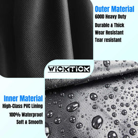 WICKTICK square fire pit cover windproof buckles and straps keep it secure.