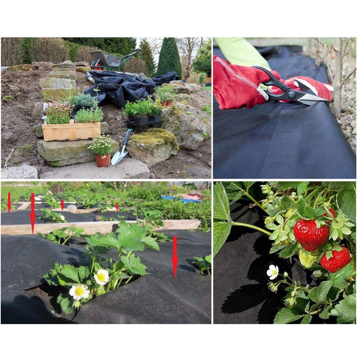 Wideskall landscape fabric used on a patio walkway for durable weed control
