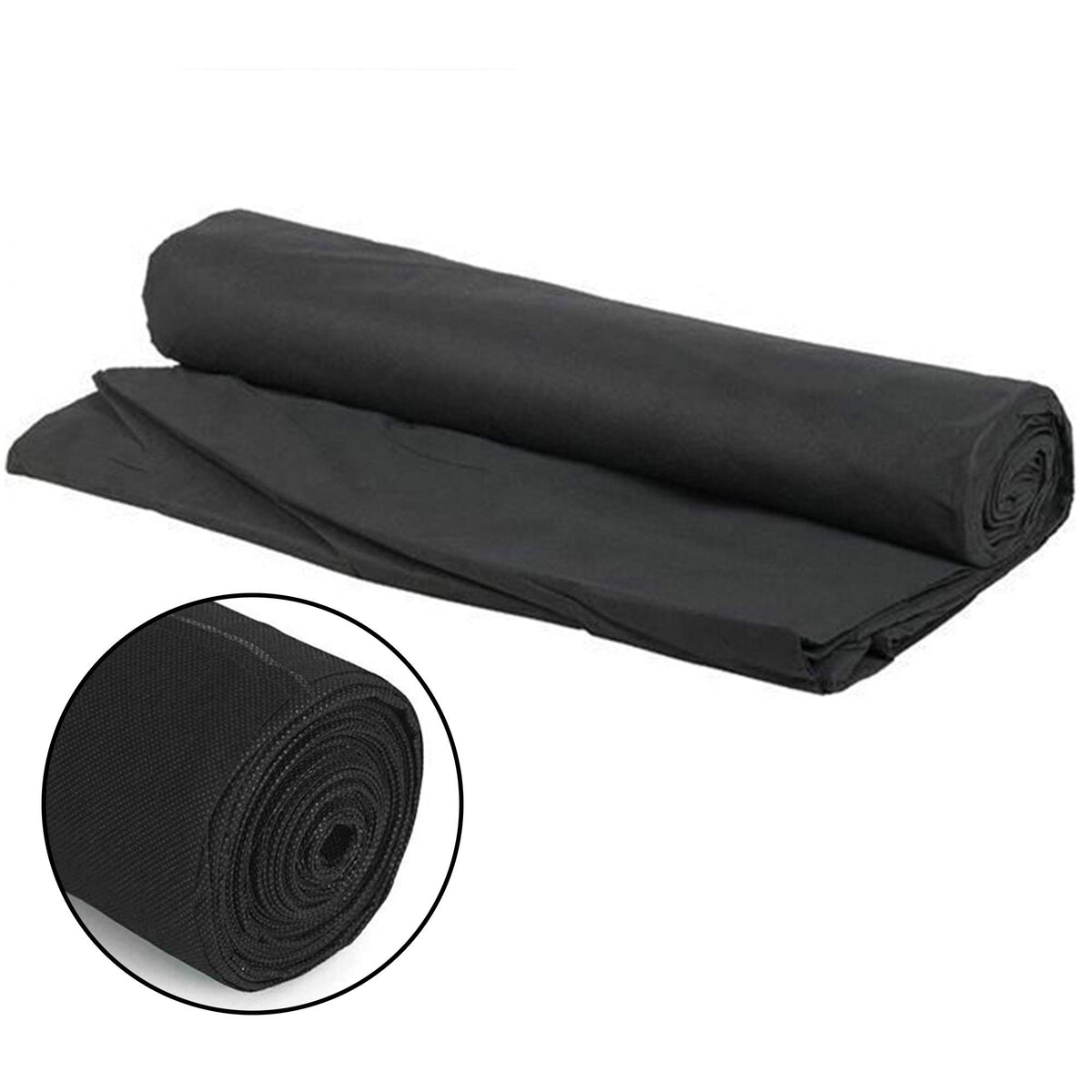 Wideskall weed barrier fabric laid in a garden bed for weed suppression