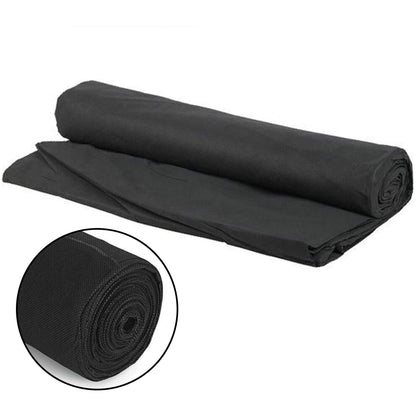 Wideskall weed barrier fabric laid in a garden bed for weed suppression