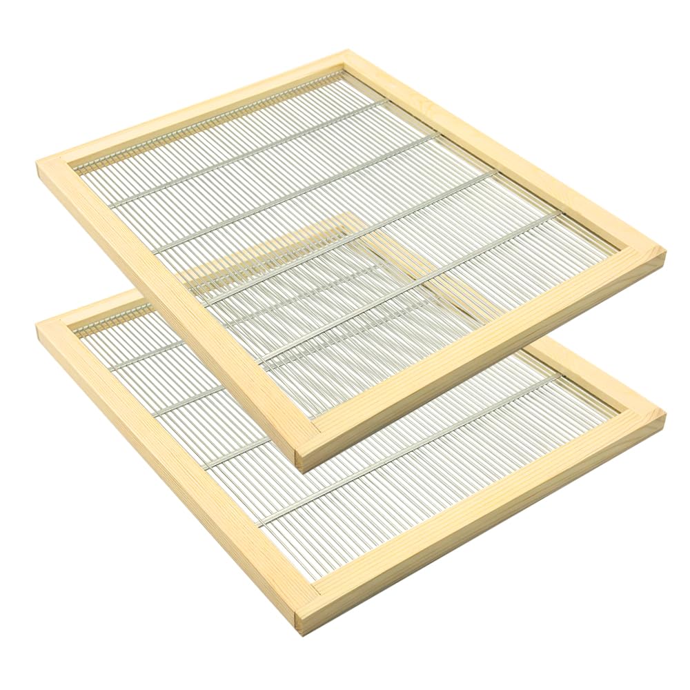 Widiso 10-frame queen excluder front view showing sturdy wood frame and metal grid with clear partition