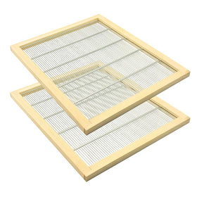 Widiso 10-frame queen excluder front view showing sturdy wood frame and metal grid with clear partition