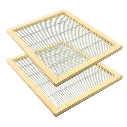 Widiso 10-frame queen excluder front view showing sturdy wood frame and metal grid with clear partition