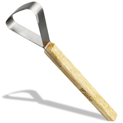 Wiebe Pelt Scraper with dual-edge blade for versatile fleshing on small pelts