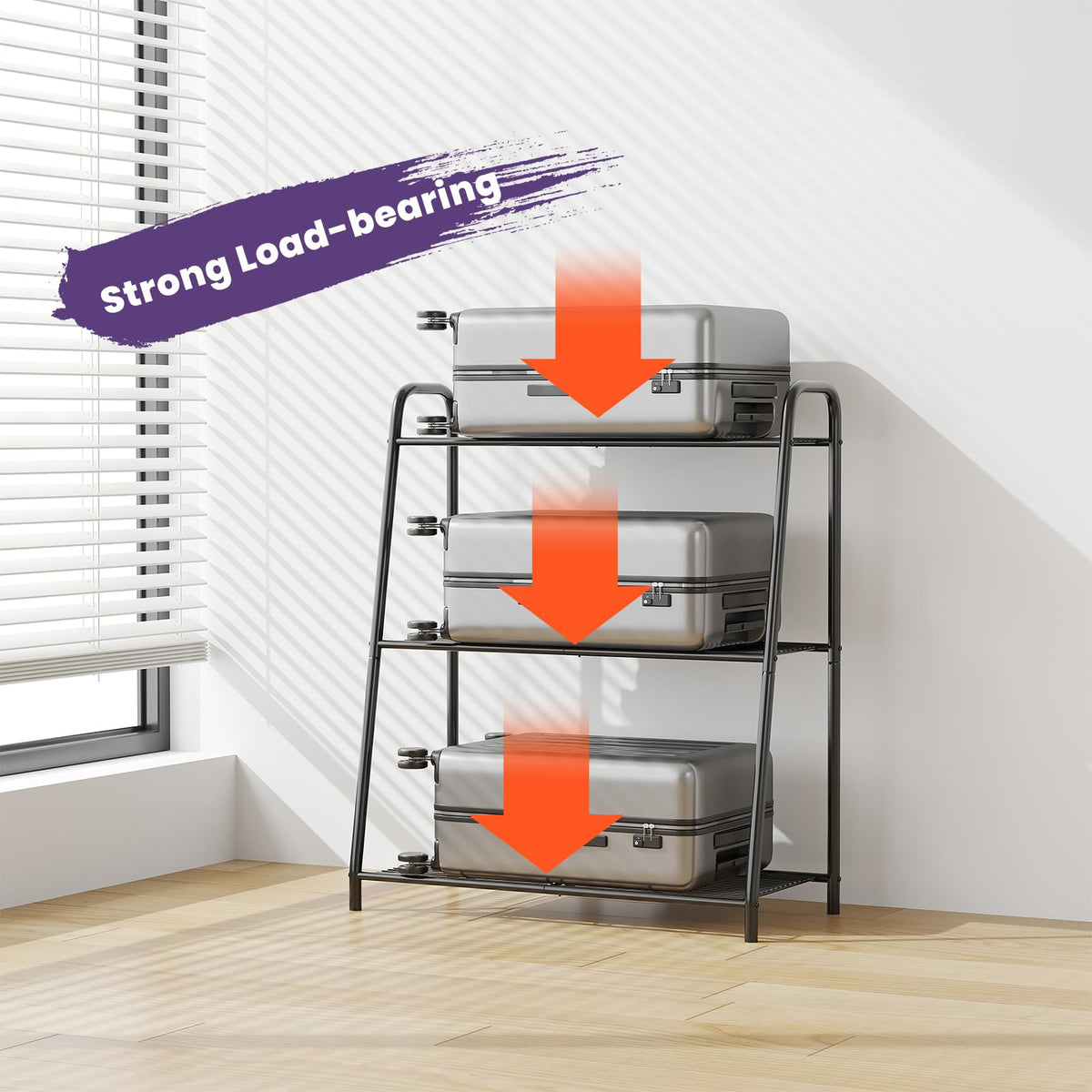 Wieghda 3-Tier Corner Plant Stand close-up finish, rust-free surface.