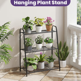 Wieghda 3-Tier Corner Plant Stand top view, multi-level planting.