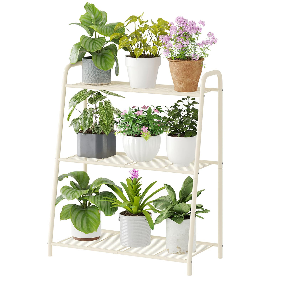Wieghda 3-Tier Corner Plant Stand with spacious shelves for indoor plants.