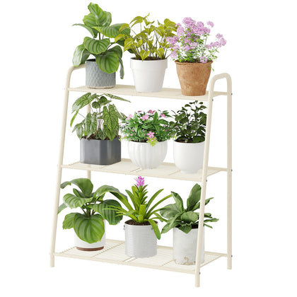 Wieghda 3-Tier Corner Plant Stand with spacious shelves for indoor plants.