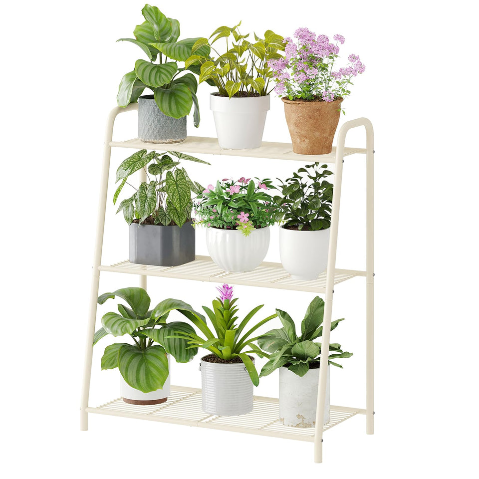 Wieghda 3-Tier Corner Plant Stand with spacious shelves for indoor plants.