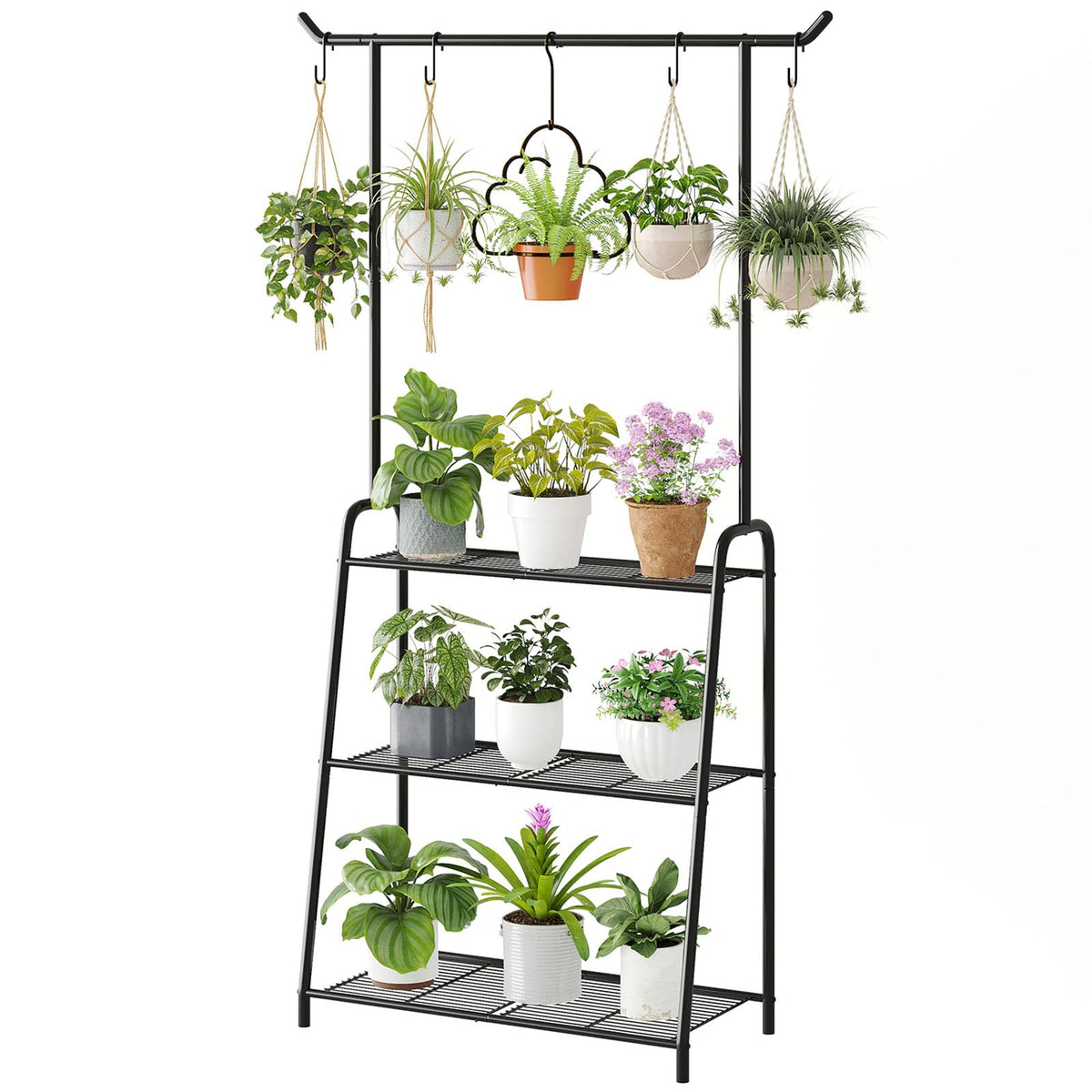 Wieghda 3-tier plant stand for corner display, space-saving design