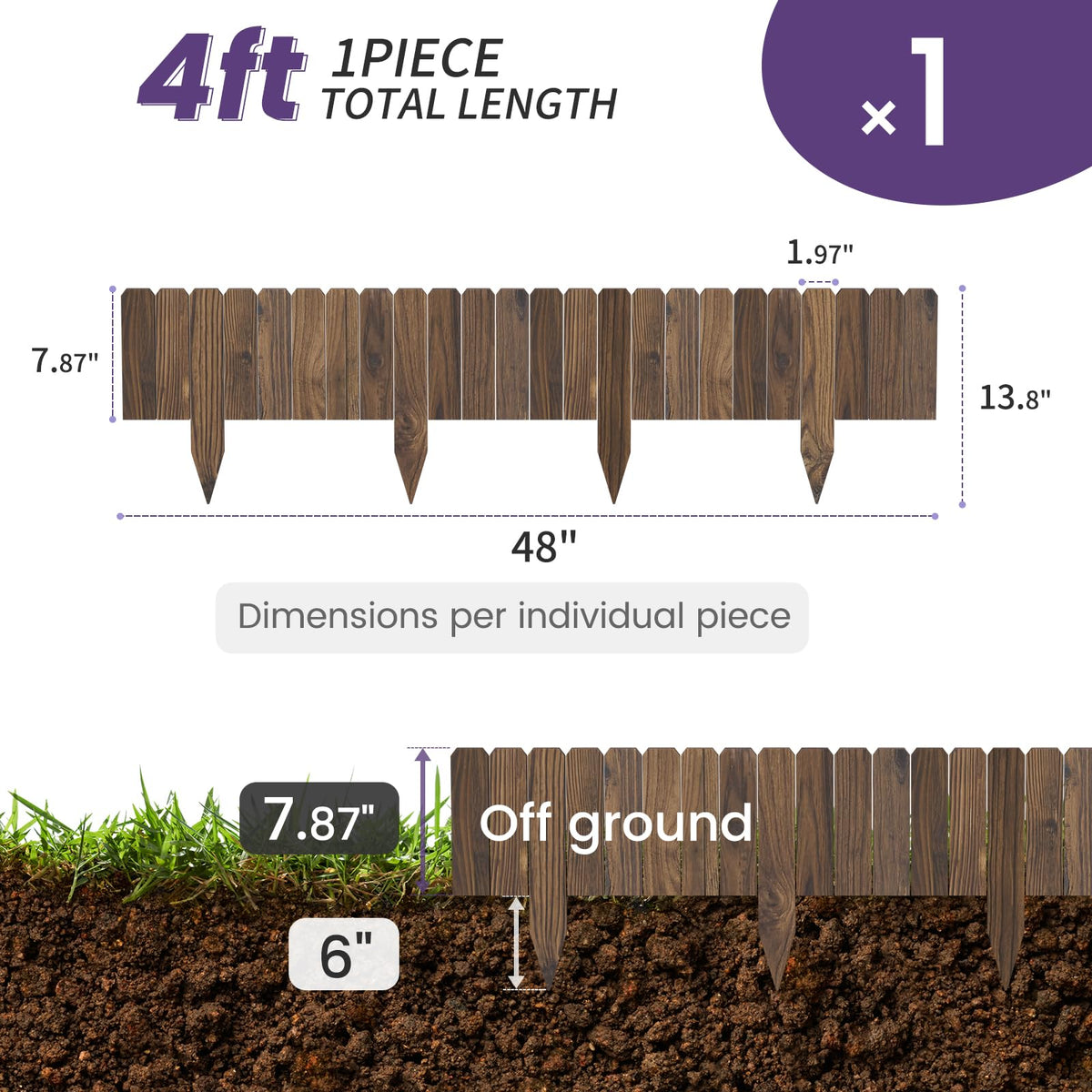 Wieghda burnt wood finish decorative border complementing outdoor decor