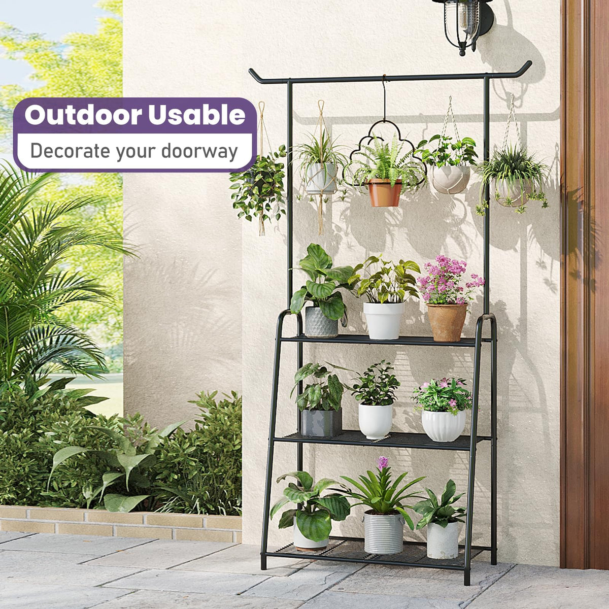 Wieghda flower ladder display ideal for outdoor balconies and patios