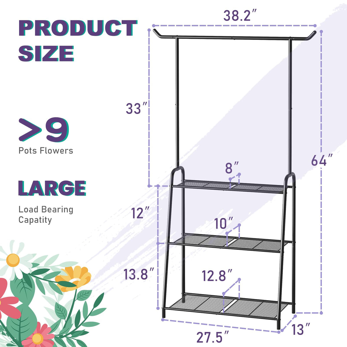 Wieghda indoor-outdoor black plant stand elevates greenery beautifully
