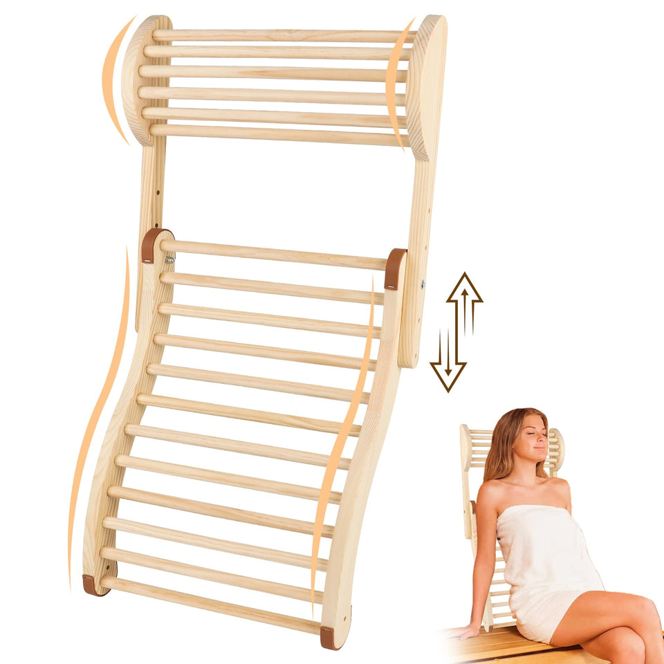 Wiiyita sauna backrest with adjustable pillow for personalized neck support