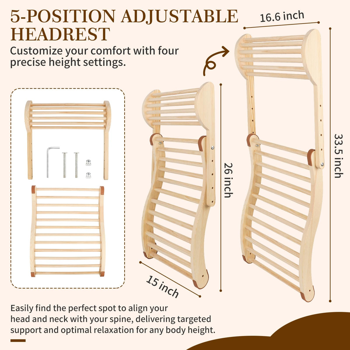 Wiiyita backrest fits barrel saunas for versatile setup