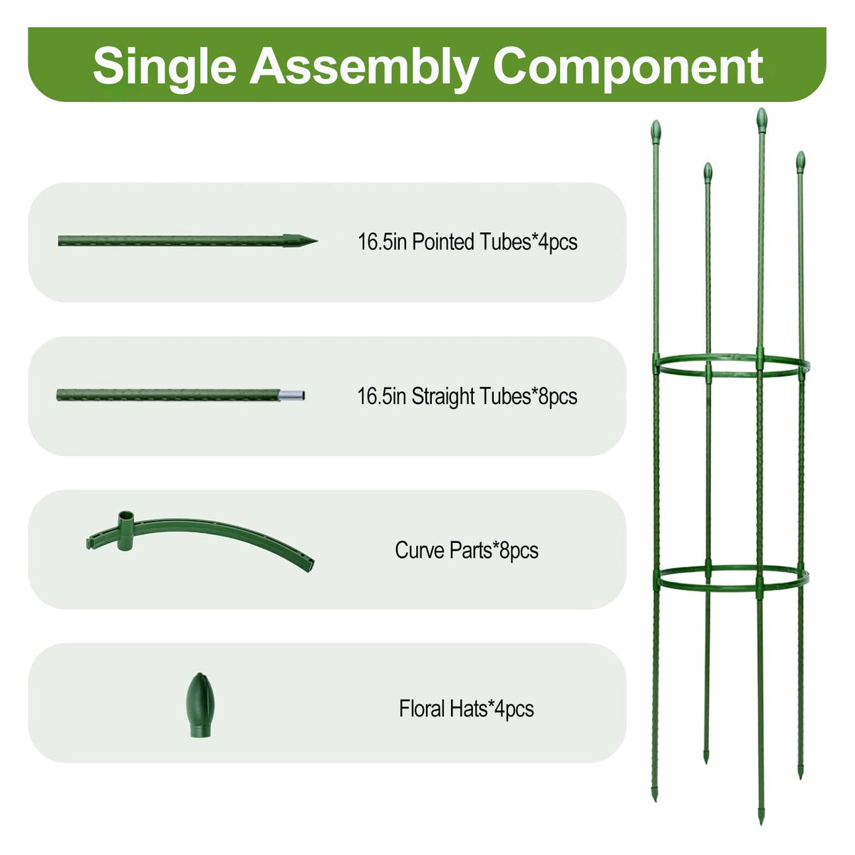 Wikdey 2-tier adjustable height facilitates growth as plants climb or spread.