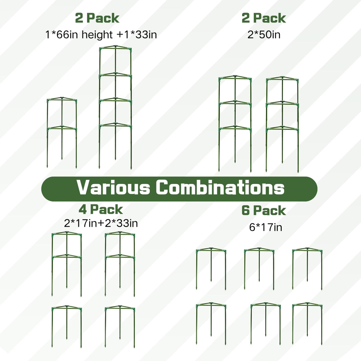 Wikdey 50-inch adjustable tomato cage provides scalable support for growing plants.