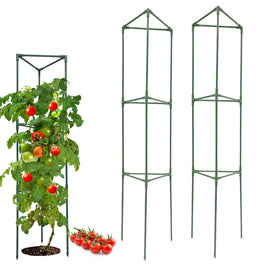 Wikdey heavy-duty steel tomato cage with rust-proof coating for lasting garden support.