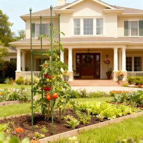 Wikdey tool-free setup simplifies installation in pots or garden beds.