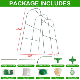 Wikdey trellis kit contents with connectors and ties for quick setup